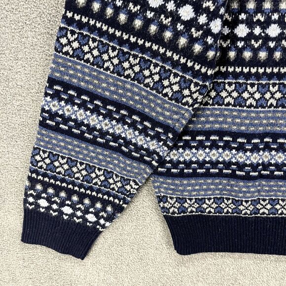 Peter Millar Sweater Mens XXL Blue Crewneck Fair Isle Merino Wool Blend $248 - Picture 15 of 16